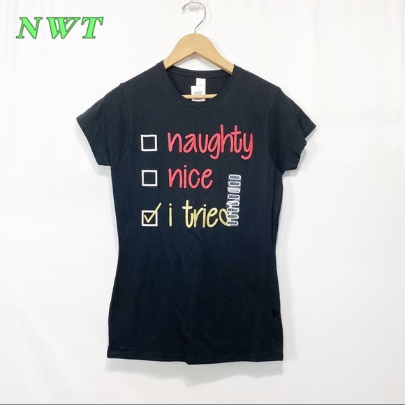Gildan Tops - NWT-Black short sleeve Christmas Novelty Tshirt M